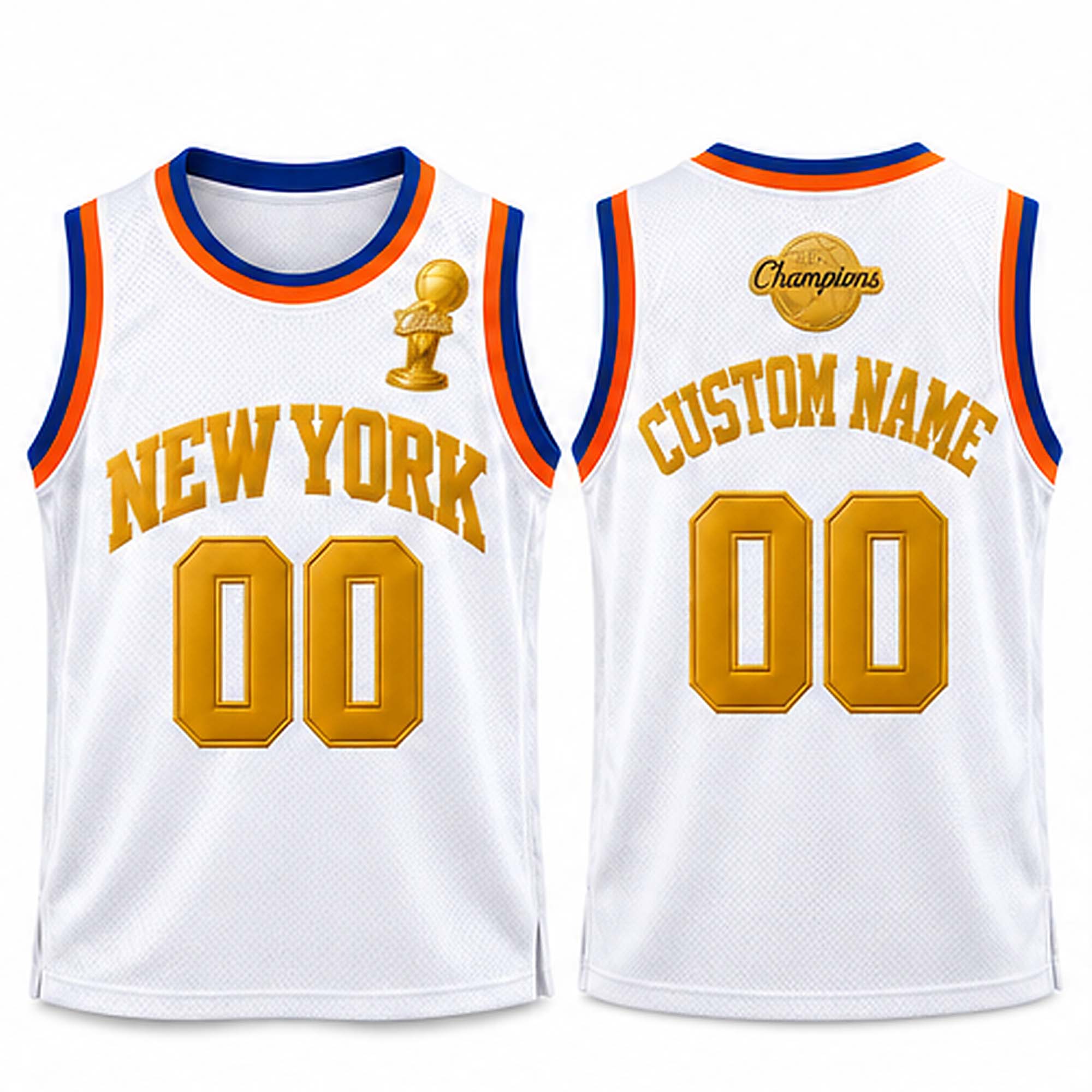 Custom Youth 2026 New York Knicks Gold Championship Jersey 102301->philadelphia eagles->NFL Jersey